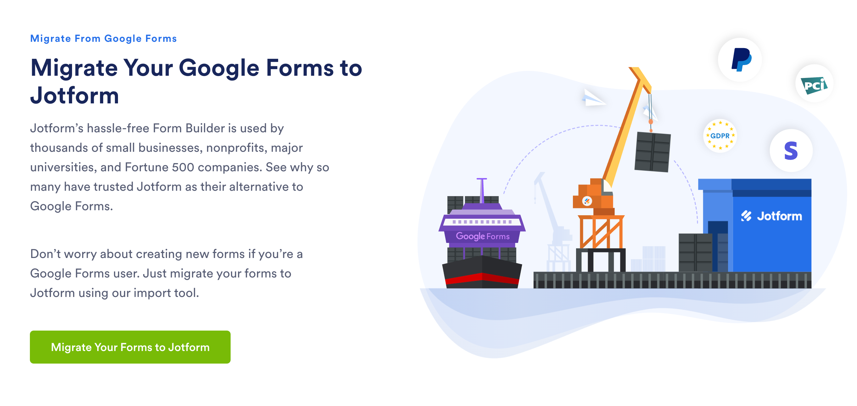 Jotform import tool for Google Forms