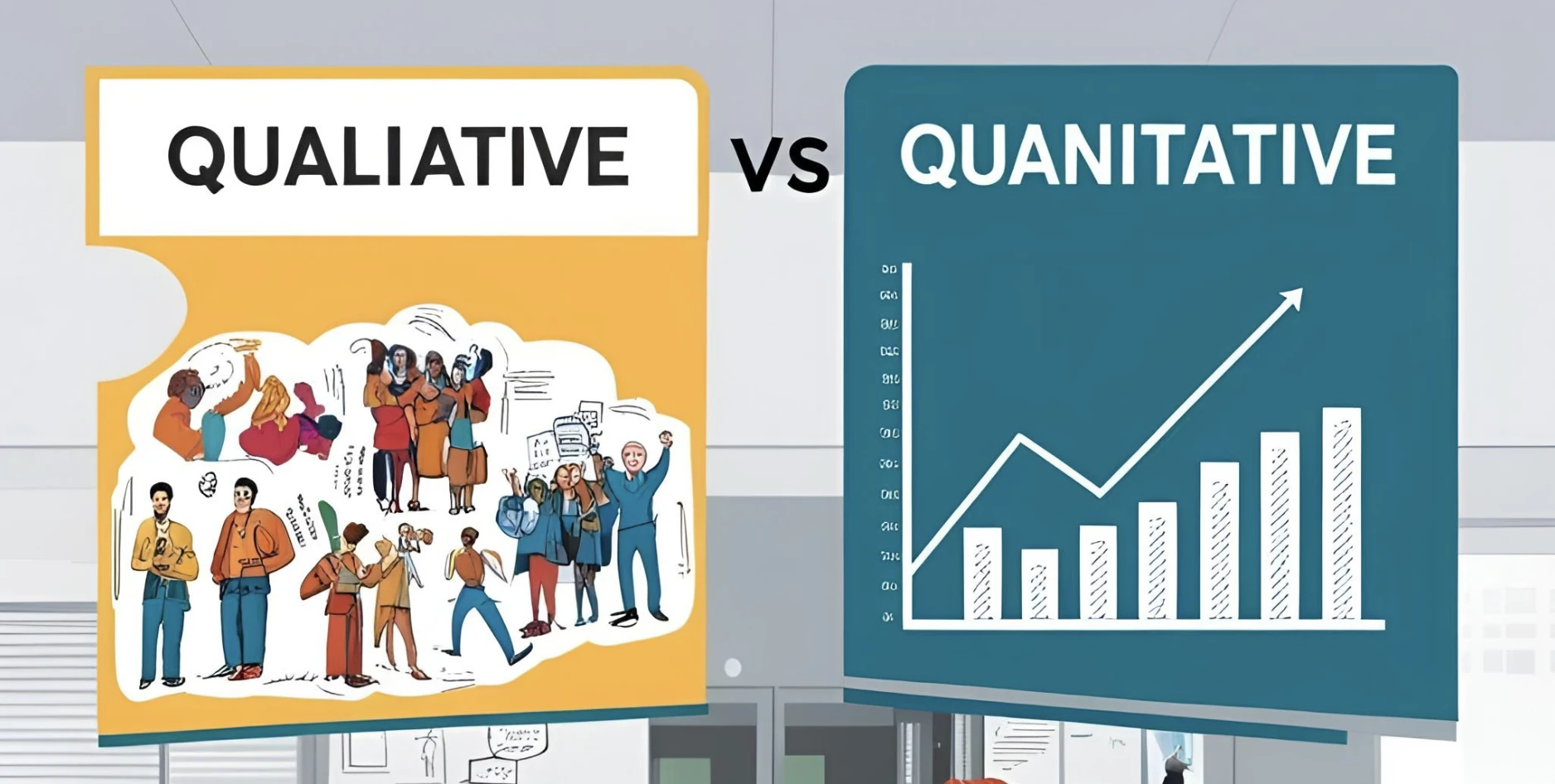 Explaining the difference between different types of customer feedback, quantitative vs qualitative data