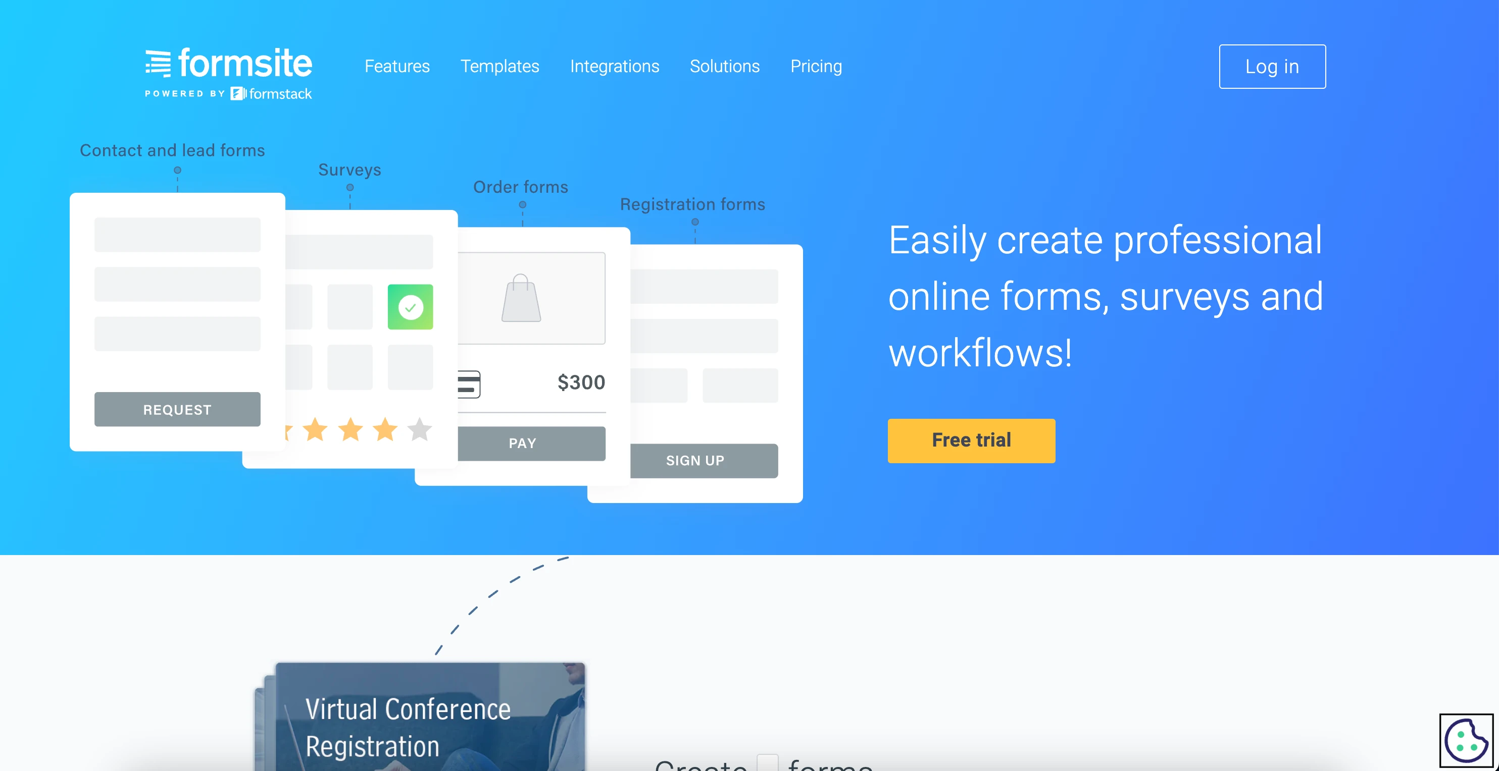 Formsite landing page