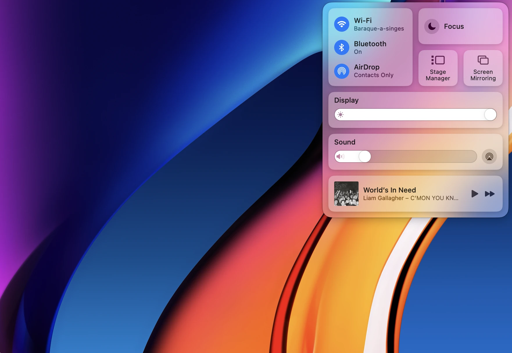 Screenshot of glassmorphism design in macOS.