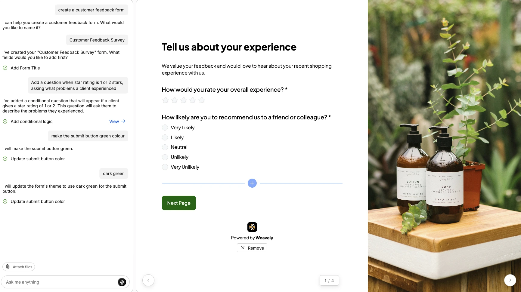 Free AI form builder Weavely lets you build forms and surveys in seconds