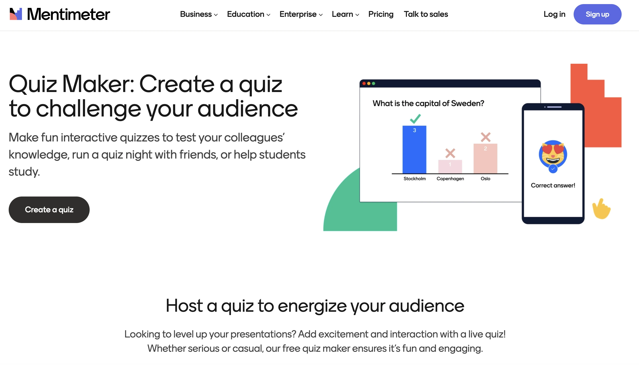 Create an interactive quiz to engage your audience with Mentimeter 