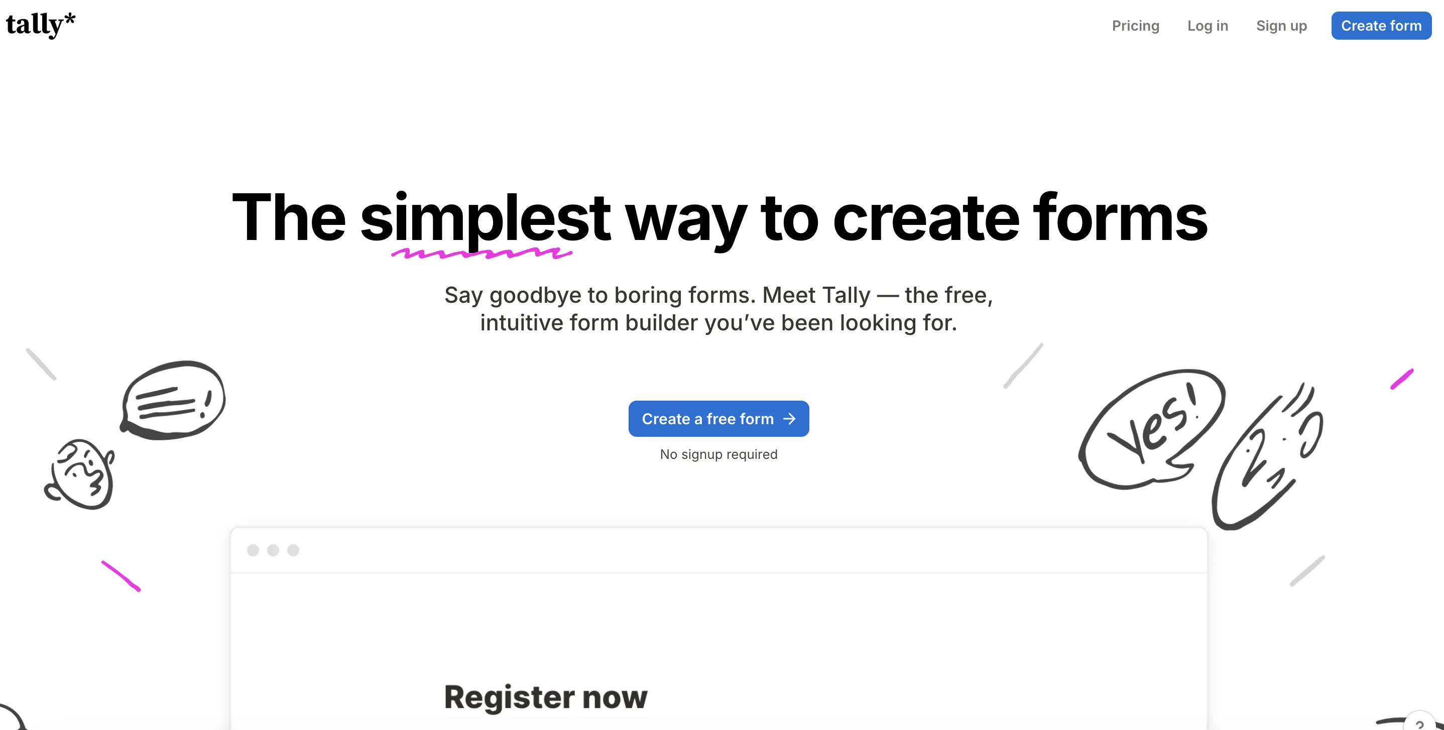 Tally - a form builder that offers a Framer plugin to embed forms on the Framer websites