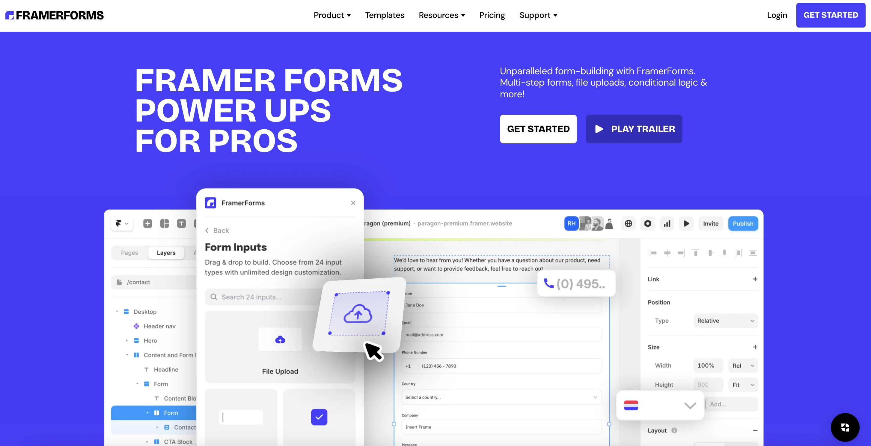 FramerForms plugin that extends its native form building functionality