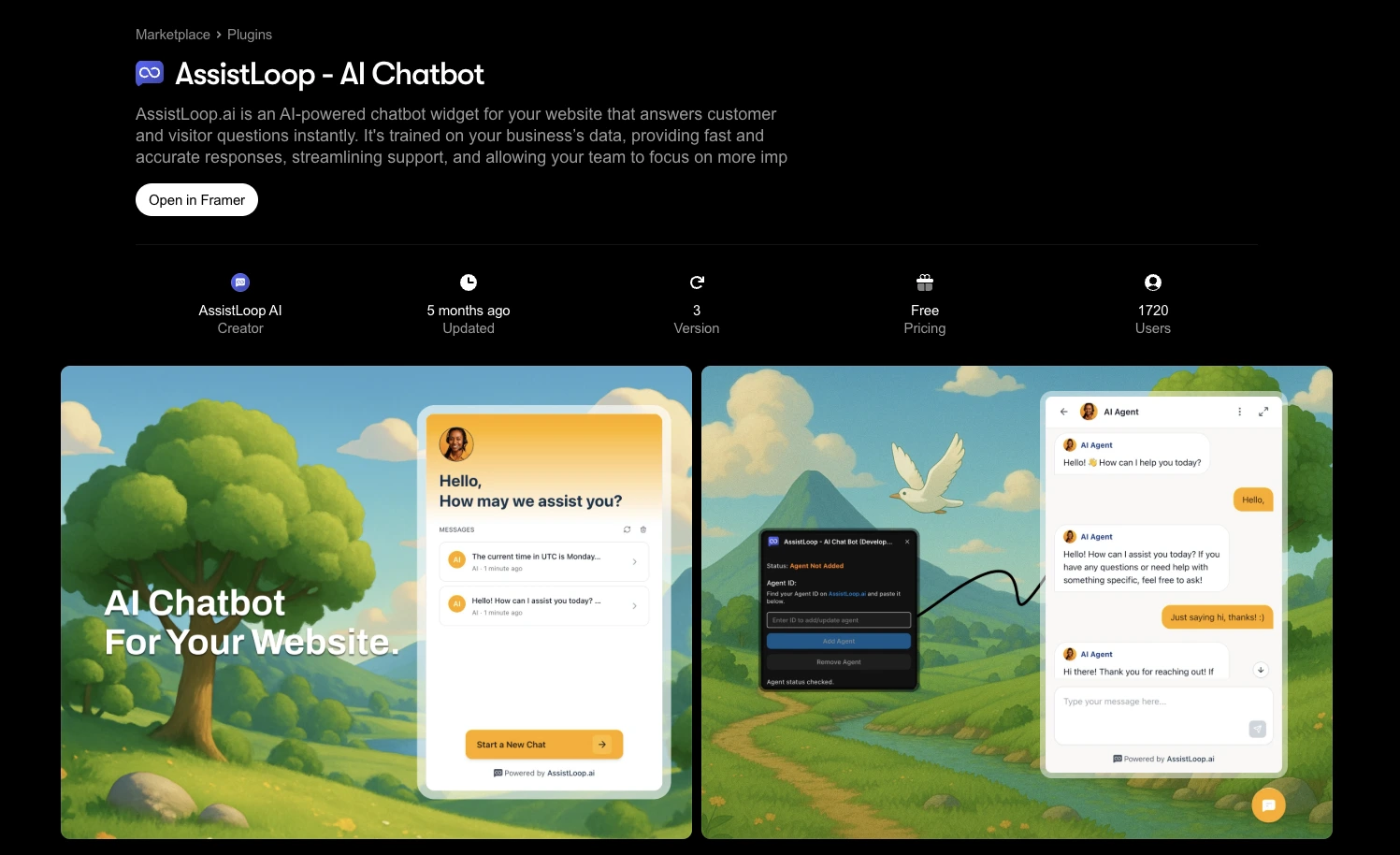 AI chatbot platform that integrates with Framer 
