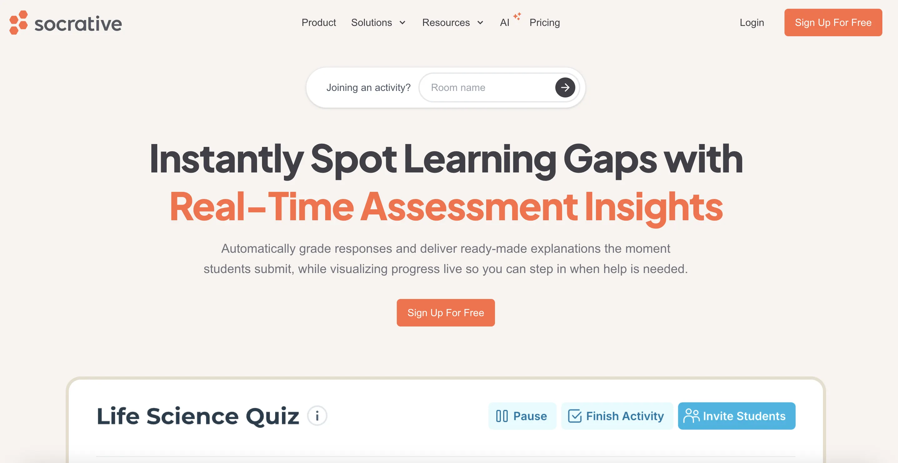 Building real-time assessments for students in Socrative