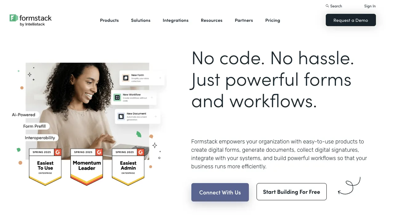 Formstack is a form builder that offers an integration with n8n