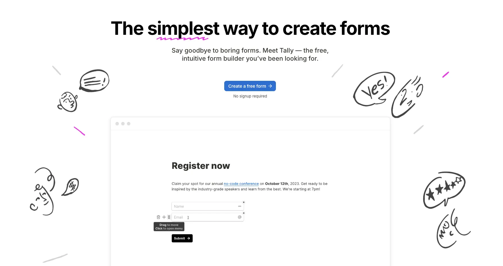 Tally an online form builder with an n8n integration