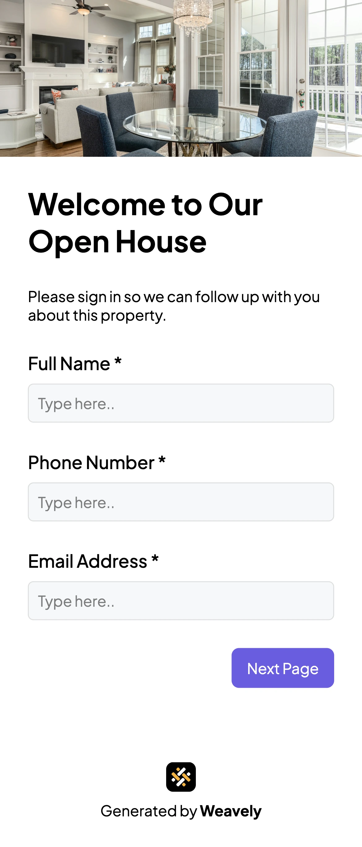 Open house sign-in sheet template