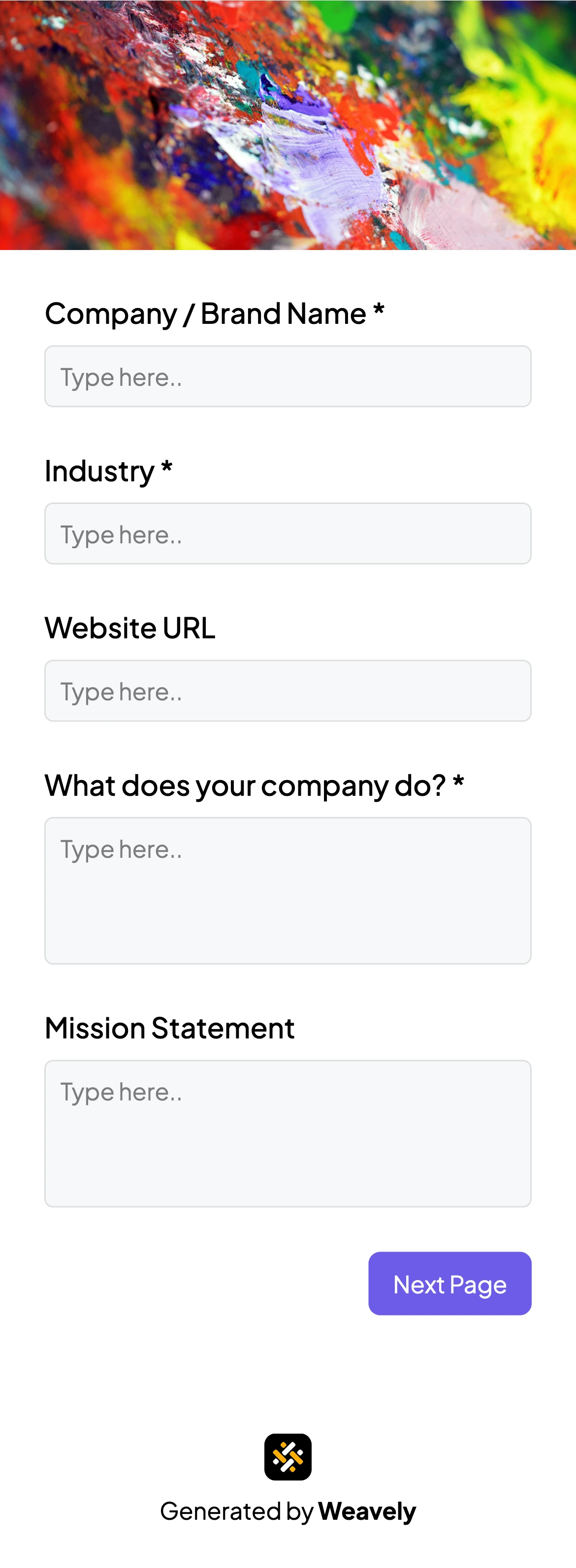 Branding questionnaire template