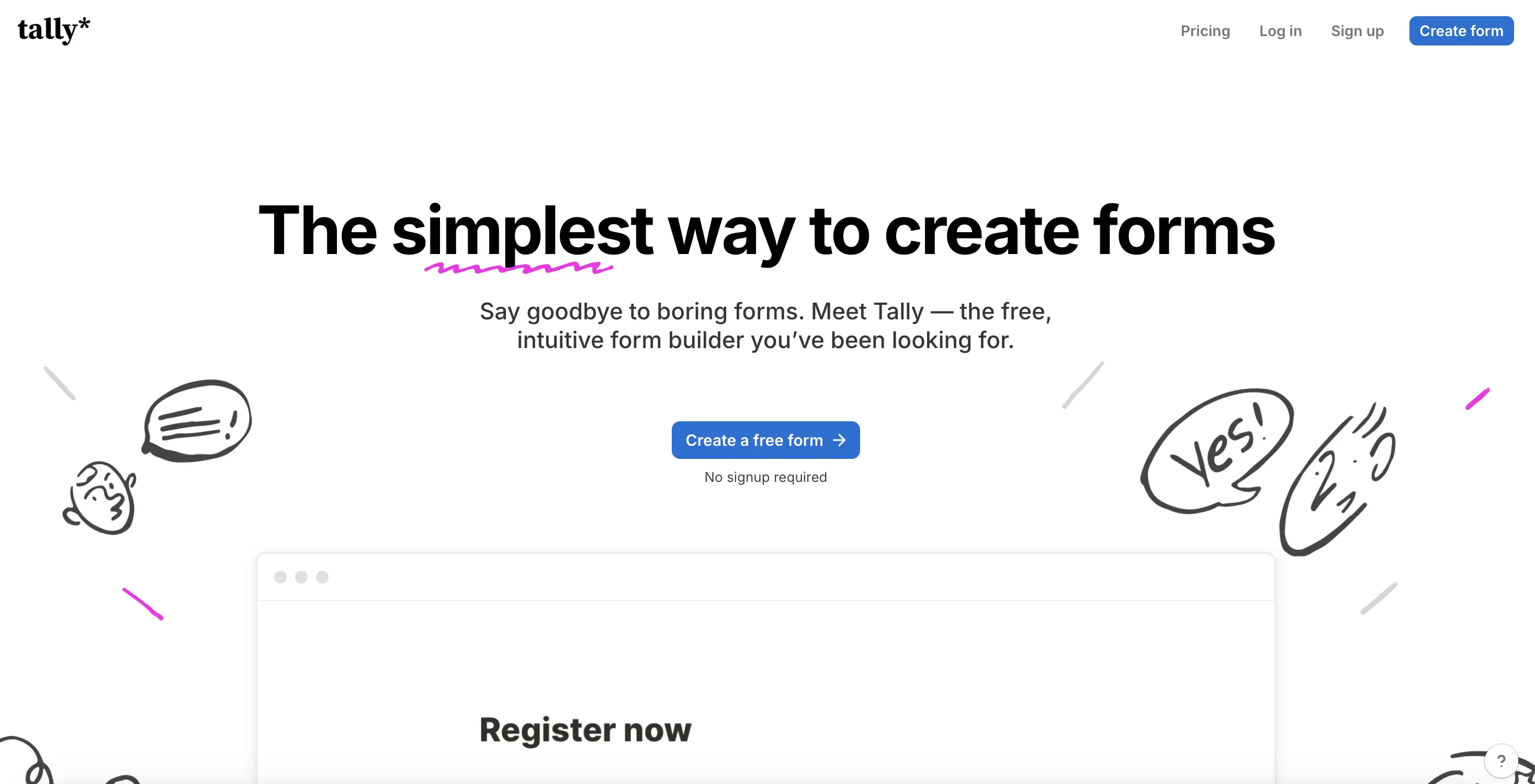 tally - a form builder that offers airtable integration