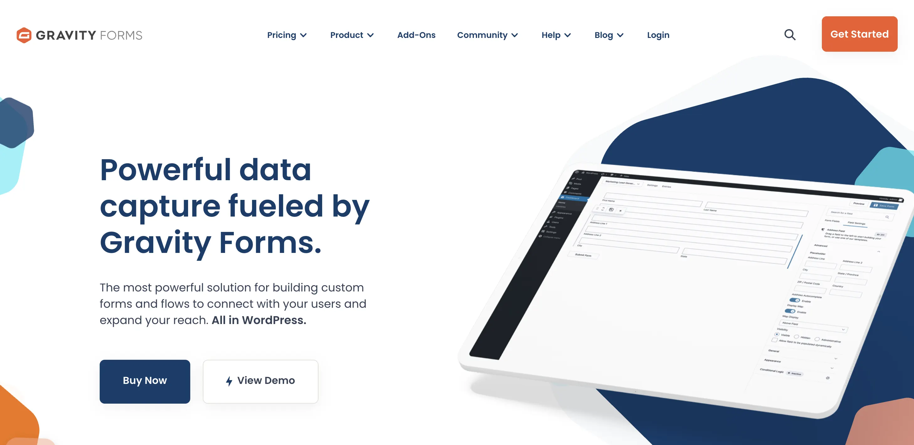 Gravity forms homepage; Gravity forms offers a Zoho integration