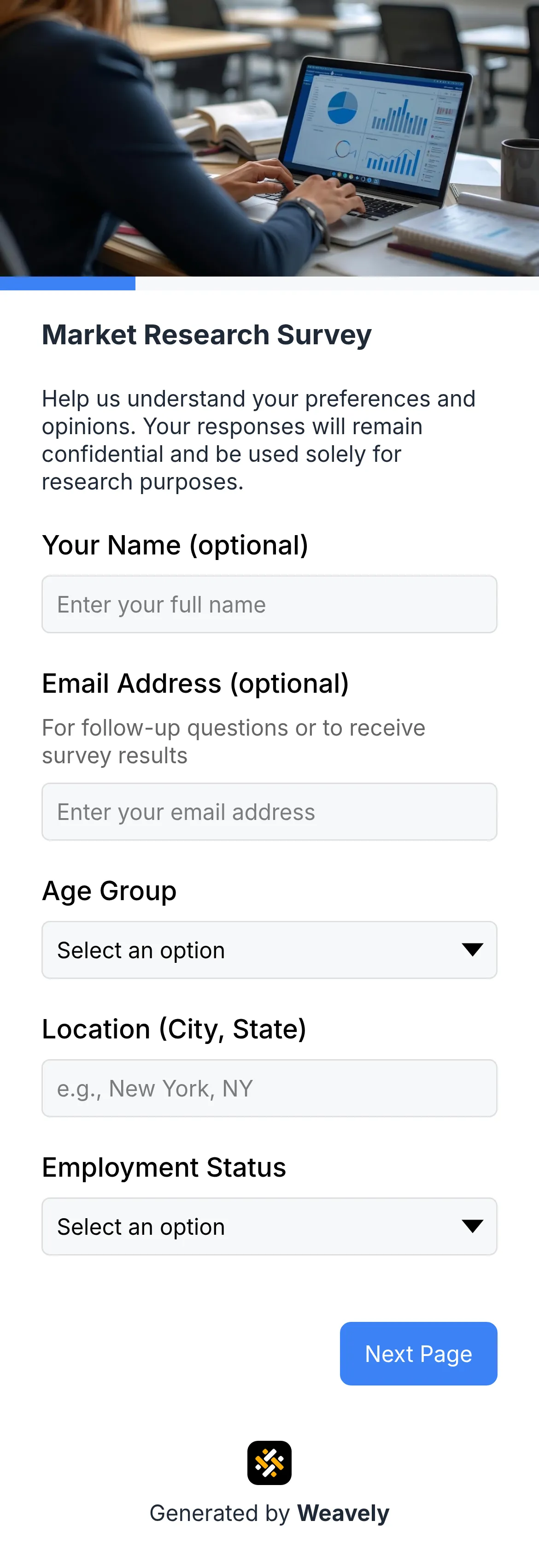Market research survey template