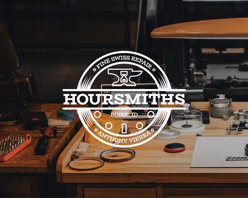 HourSmiths Swiss watch repair logo.