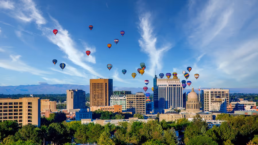 Boise Idaho skyline near Idaho Air event location.