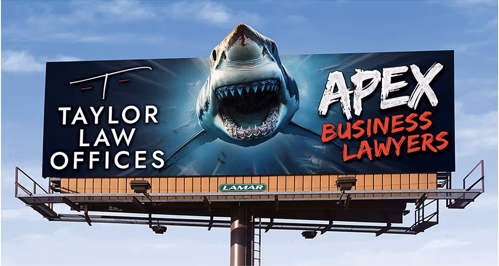 Taylor Law Offices Apex Business Lawyers billboard sponsor of Idaho Air 2026.