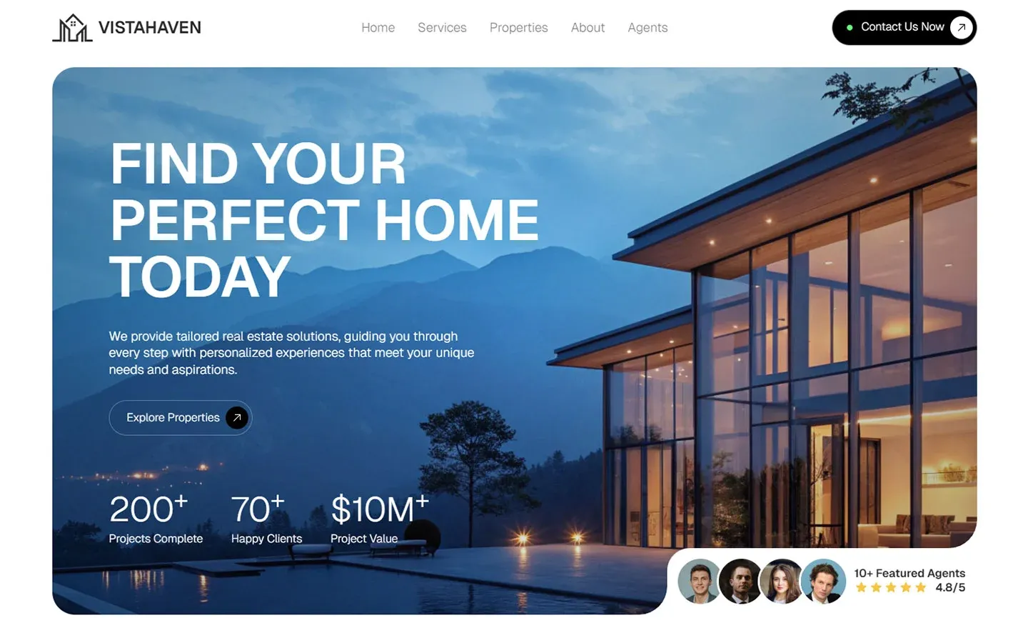 vistahaven — Emlak Webflow örneği