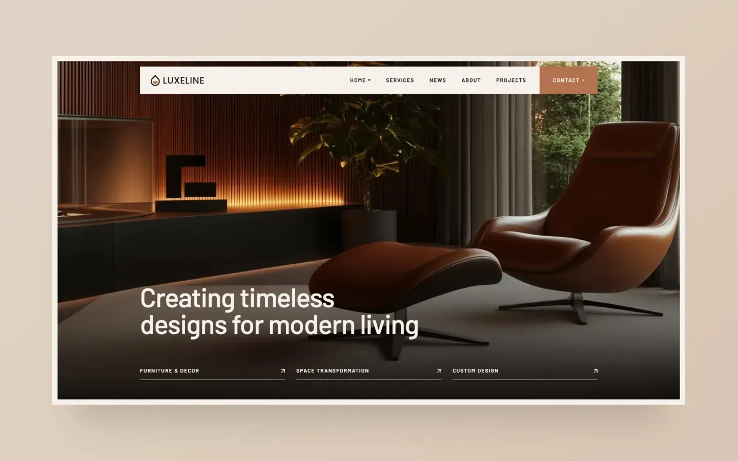 LuxeLine Interiors — Kurumsal Webflow örneği