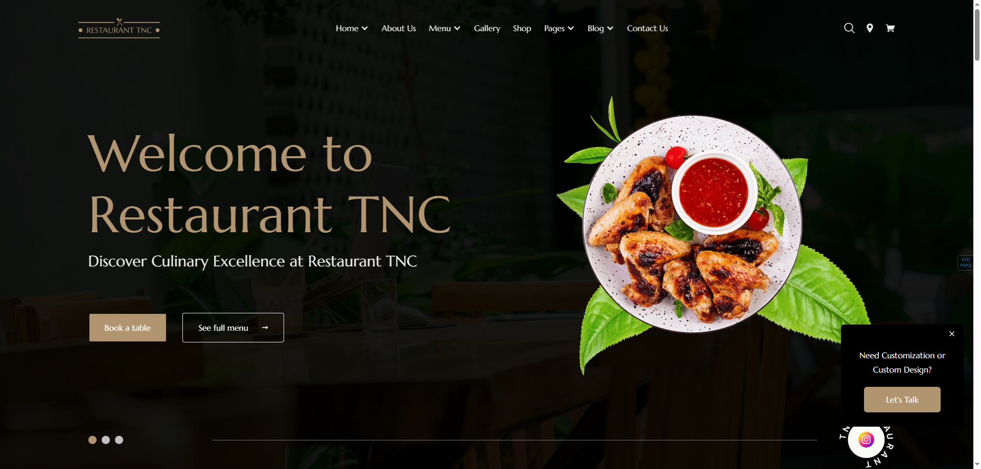Restaurant TNC — Kurumsal Webflow örneği