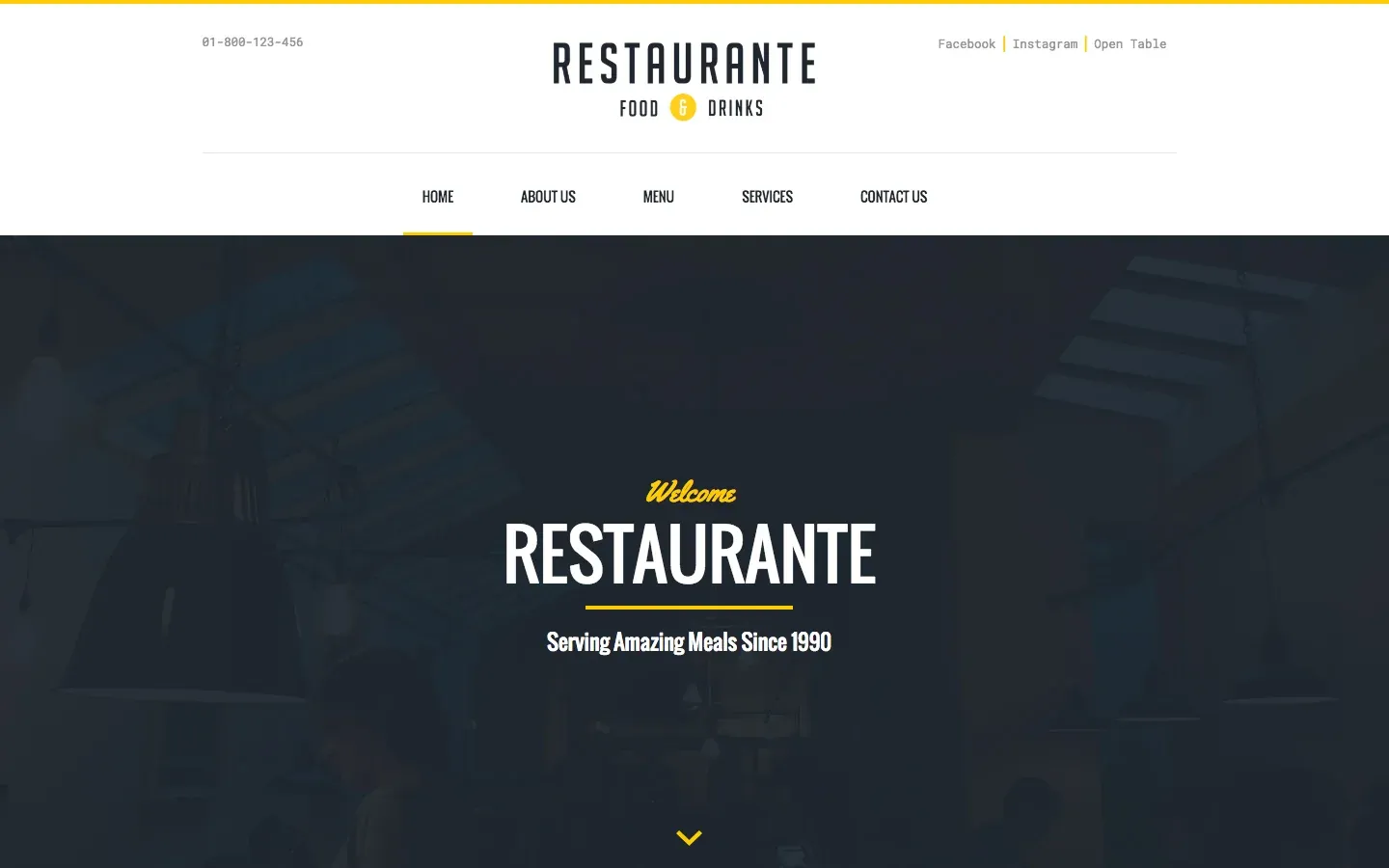 Restaurante — Kurumsal Webflow örneği