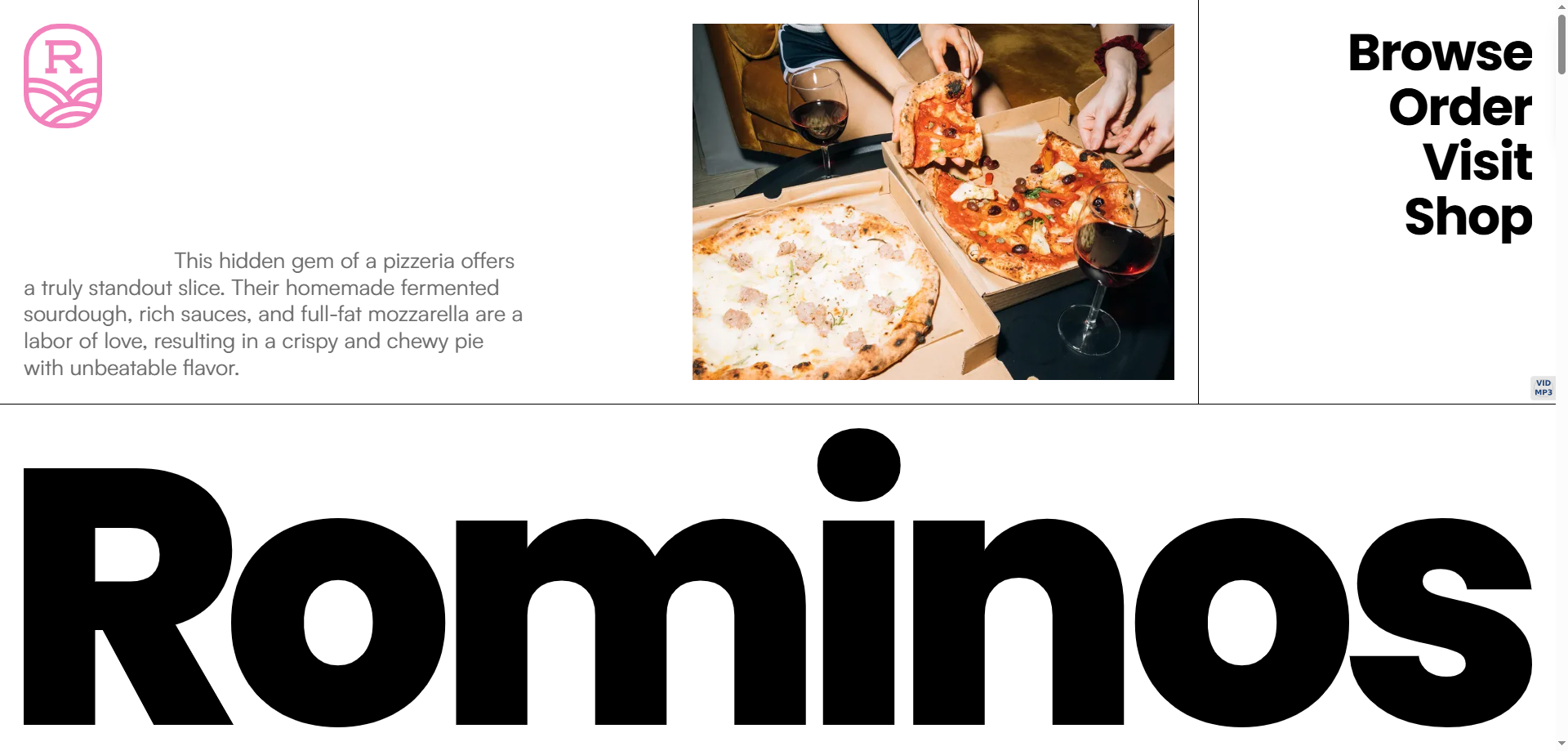Rominos Take-Out — Kurumsal Webflow örneği