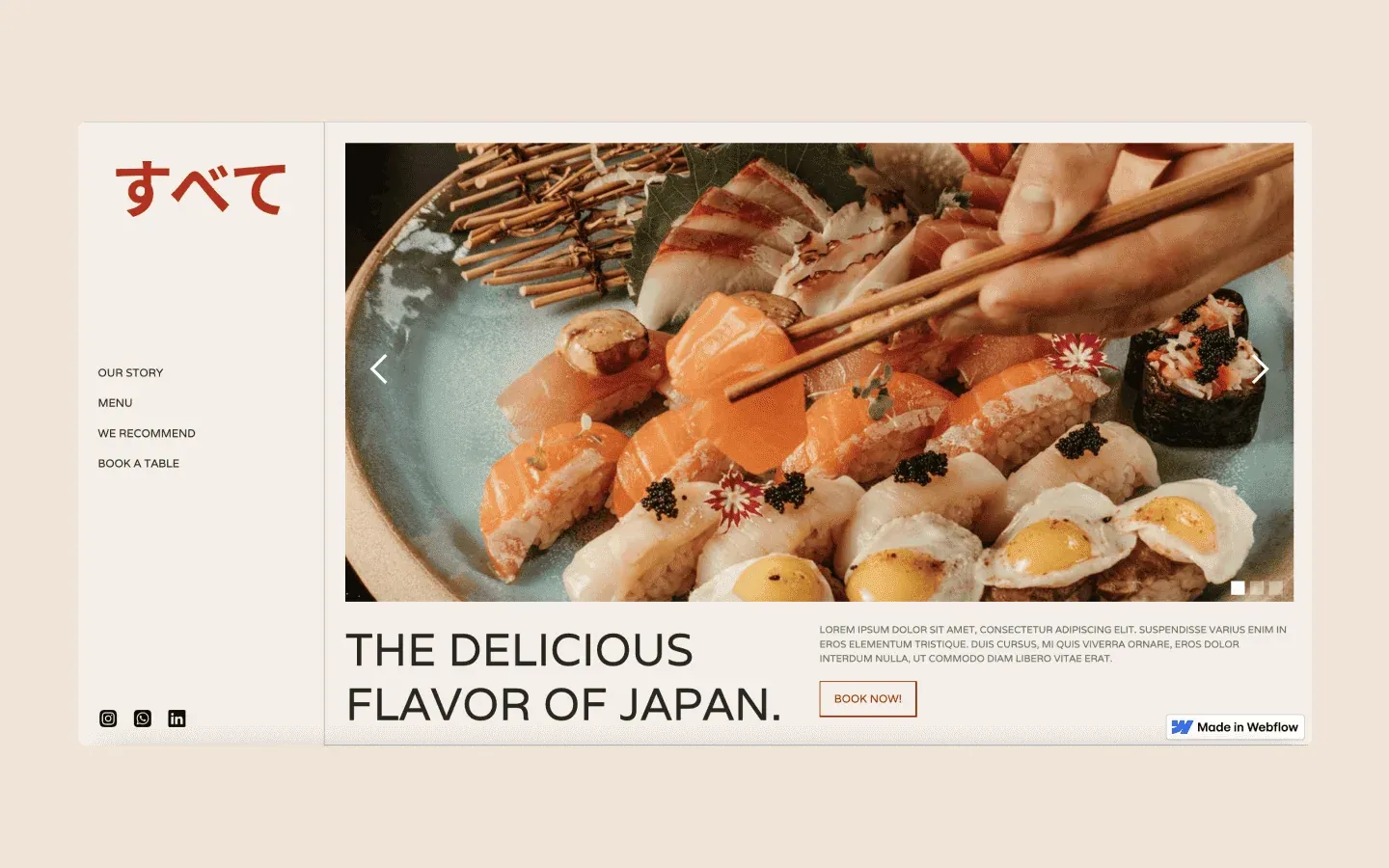 Ariko Sushi — Kurumsal Webflow örneği