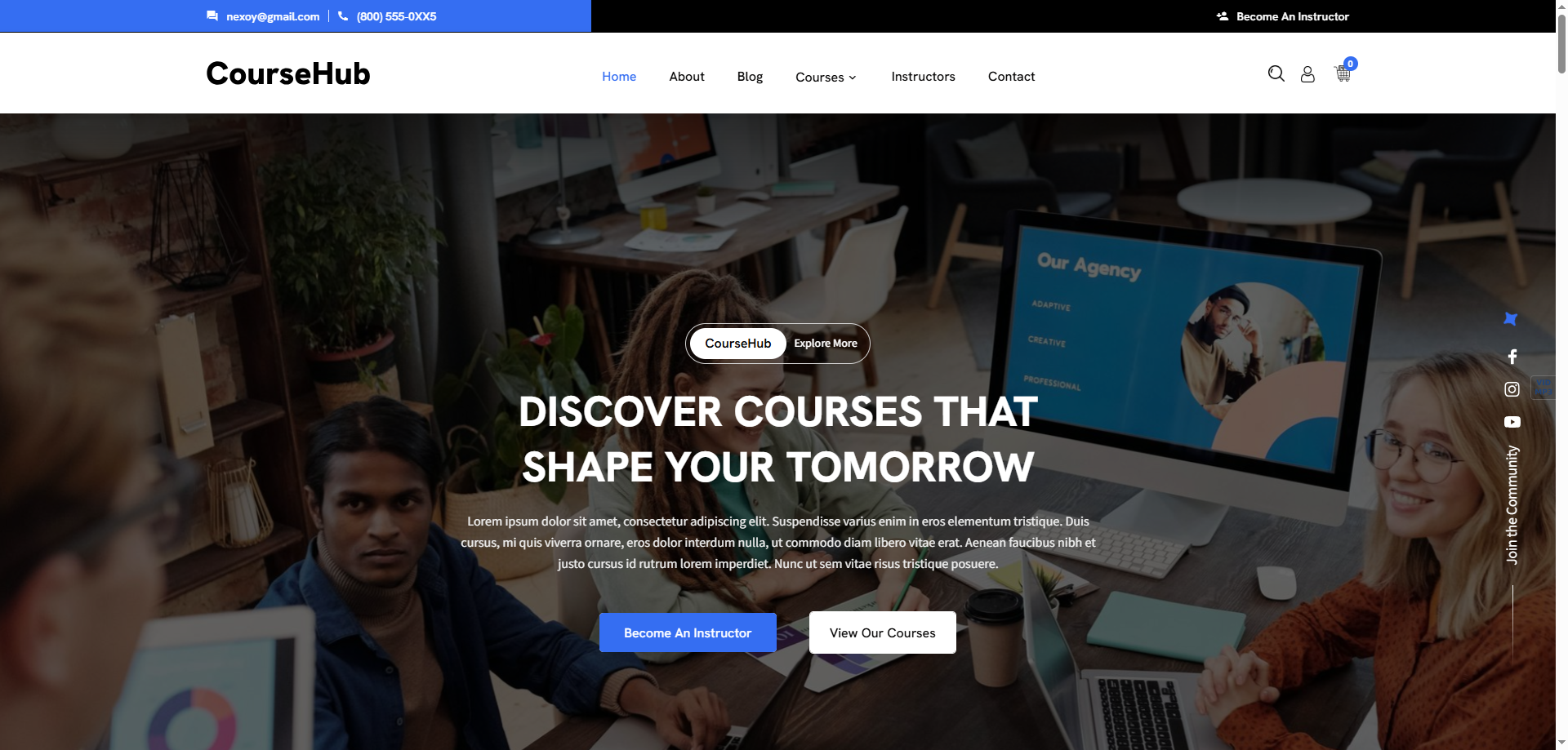 Course Hub — Kurumsal Webflow örneği