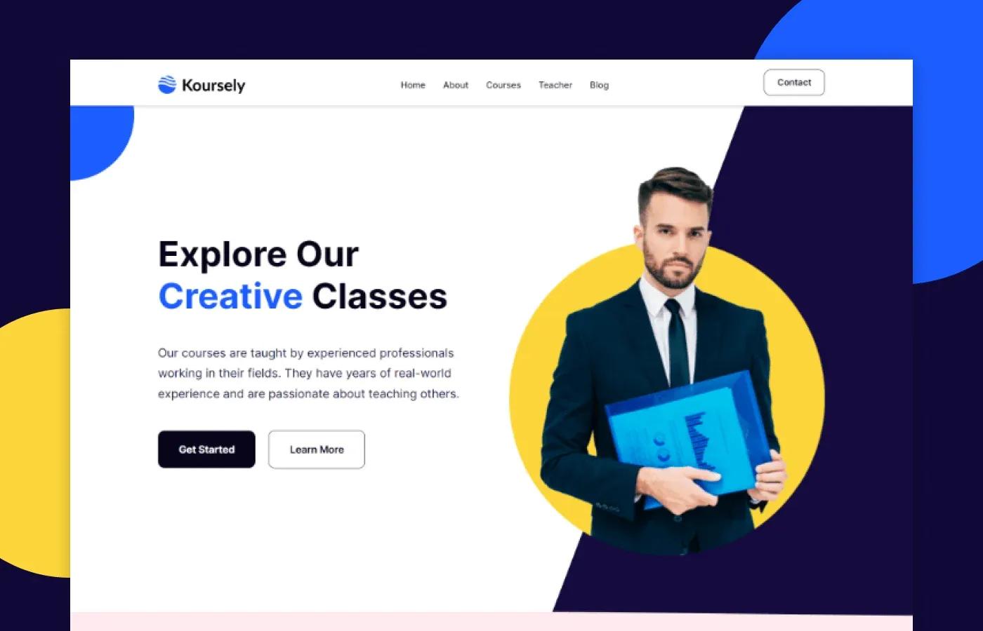 Koursely — Kurumsal Webflow örneği