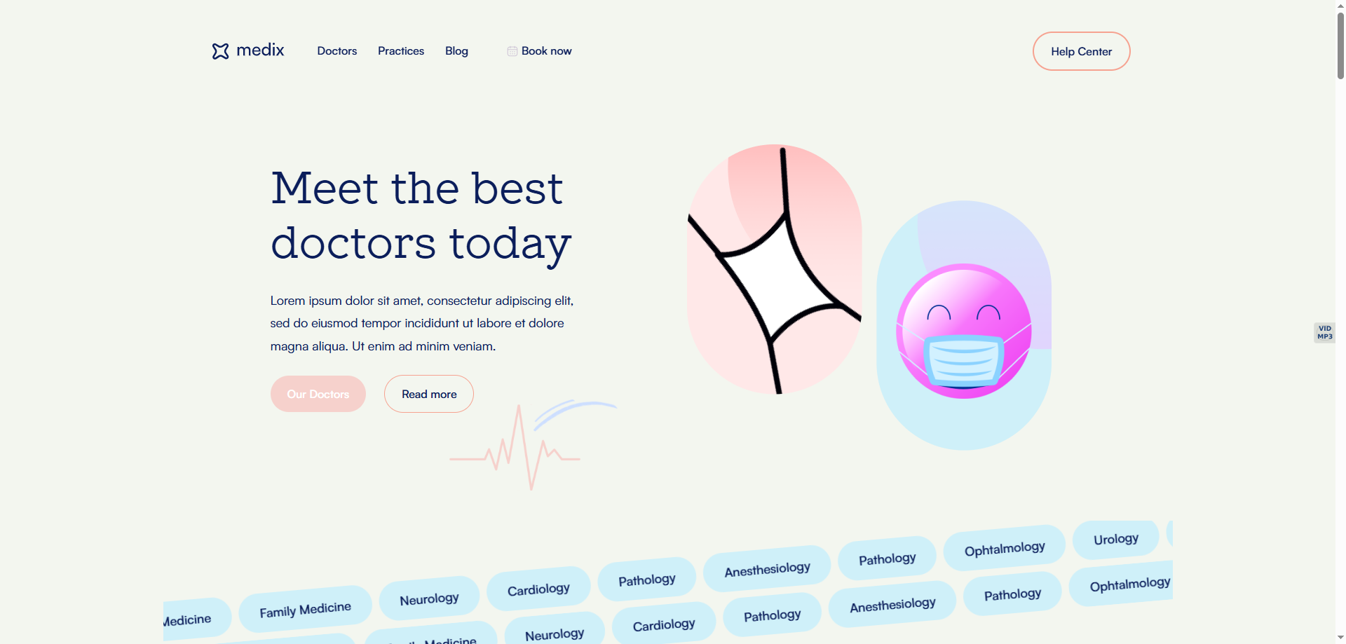 Medix — Doktor Web Sitesi Tasarım Örnekleri Webflow örneği