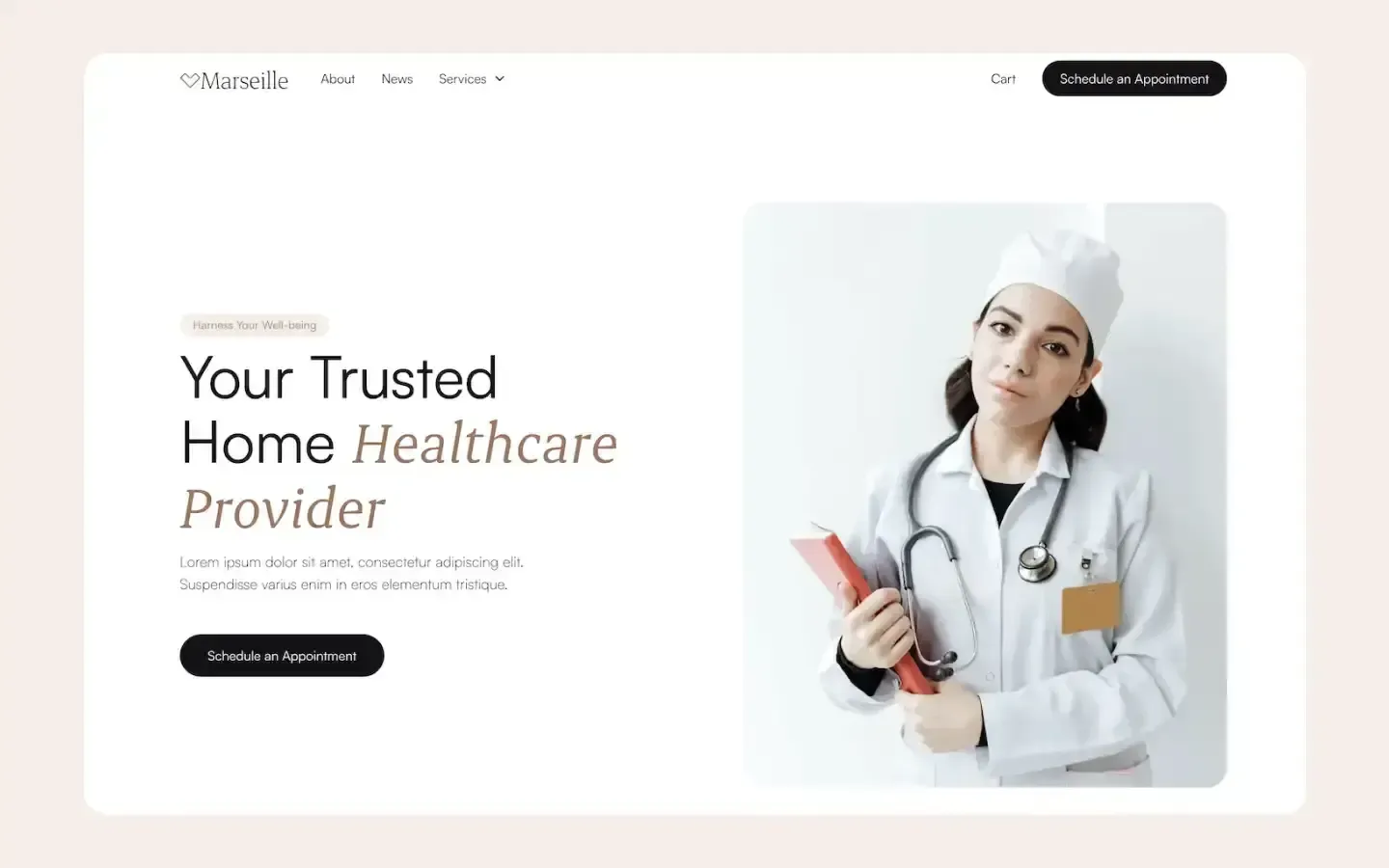 Marseille — Doktor Web Sitesi Tasarım Örnekleri Webflow örneği