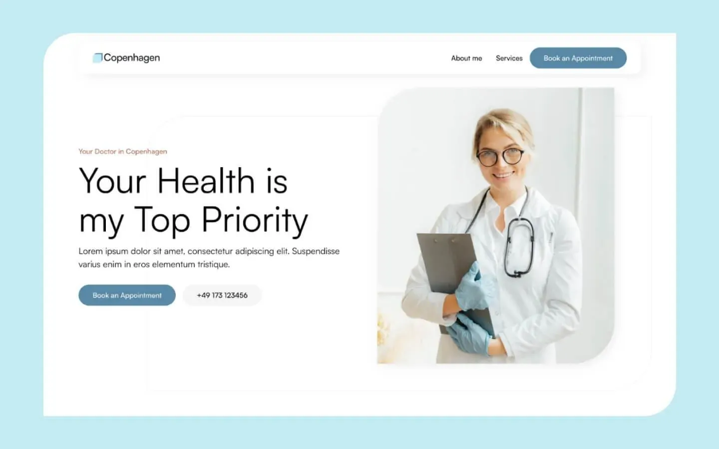 Copenhagen — Doktor Web Sitesi Tasarım Örnekleri Webflow örneği