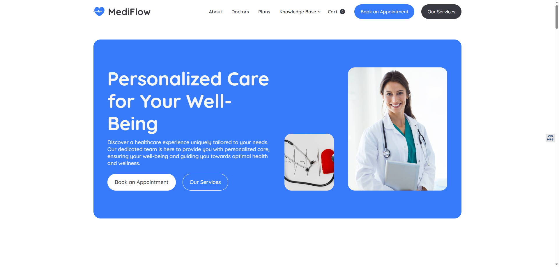 MediFlow — Doktor Web Sitesi Tasarım Örnekleri Webflow örneği
