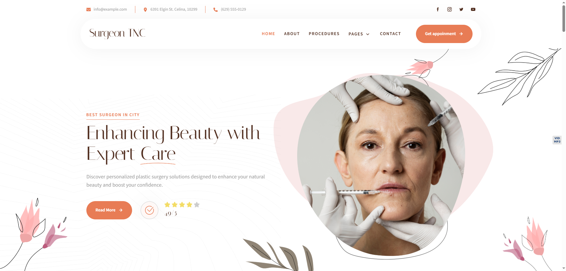 Surgeon TNC — Doktor Web Sitesi Tasarım Örnekleri Webflow örneği