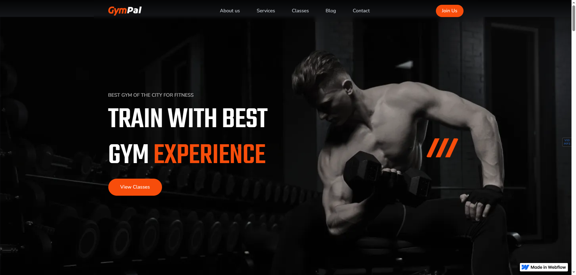 Gympal — Kurumsal Webflow örneği