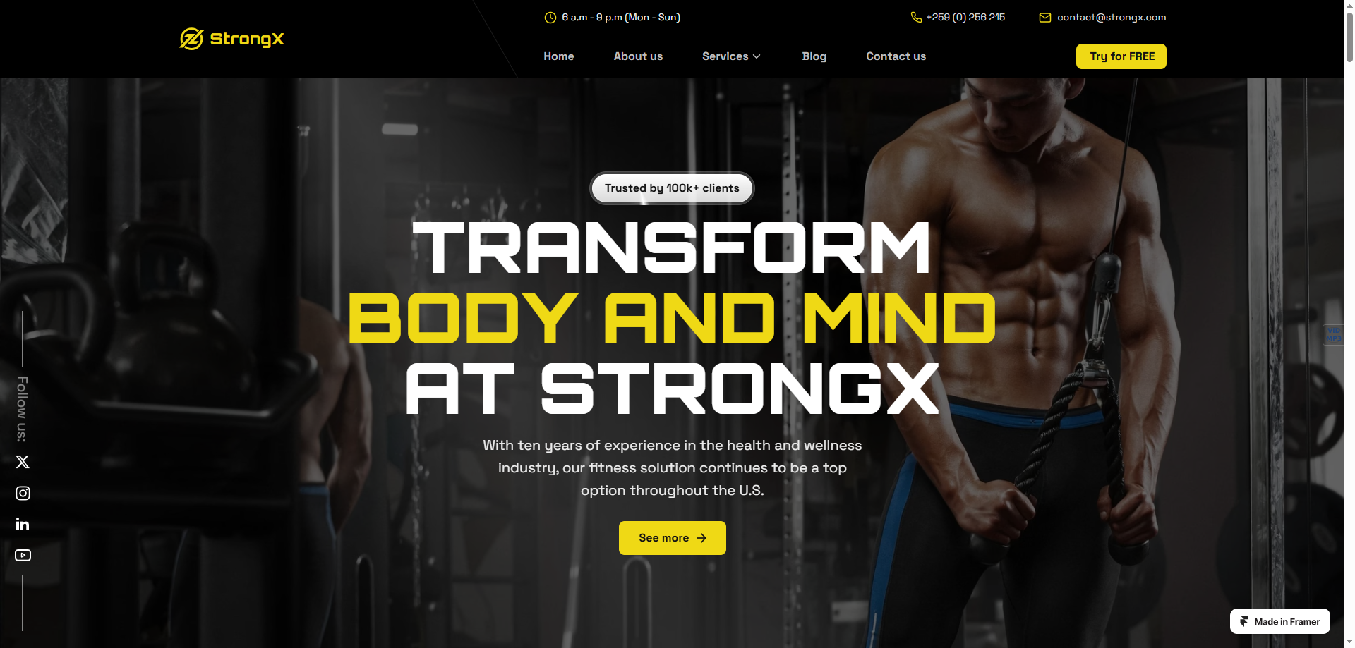 StrongX — Kurumsal Framer örneği