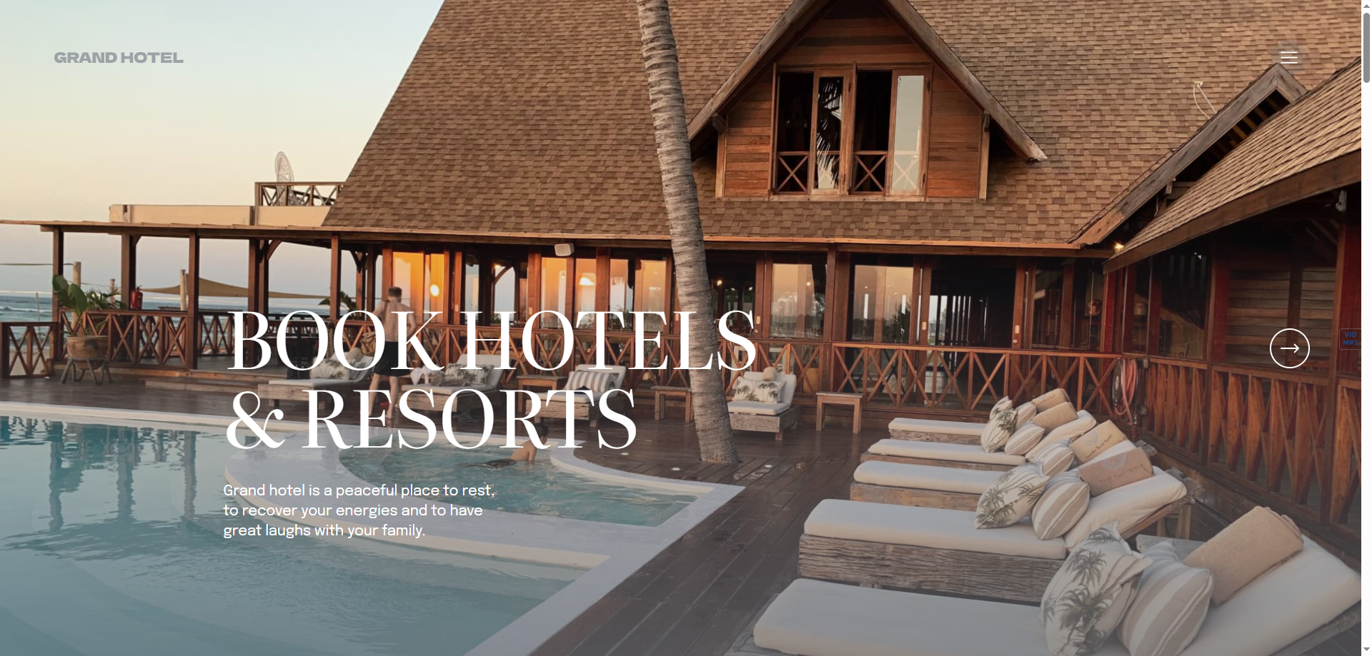 GrandHotel — Otel Webflow örneği