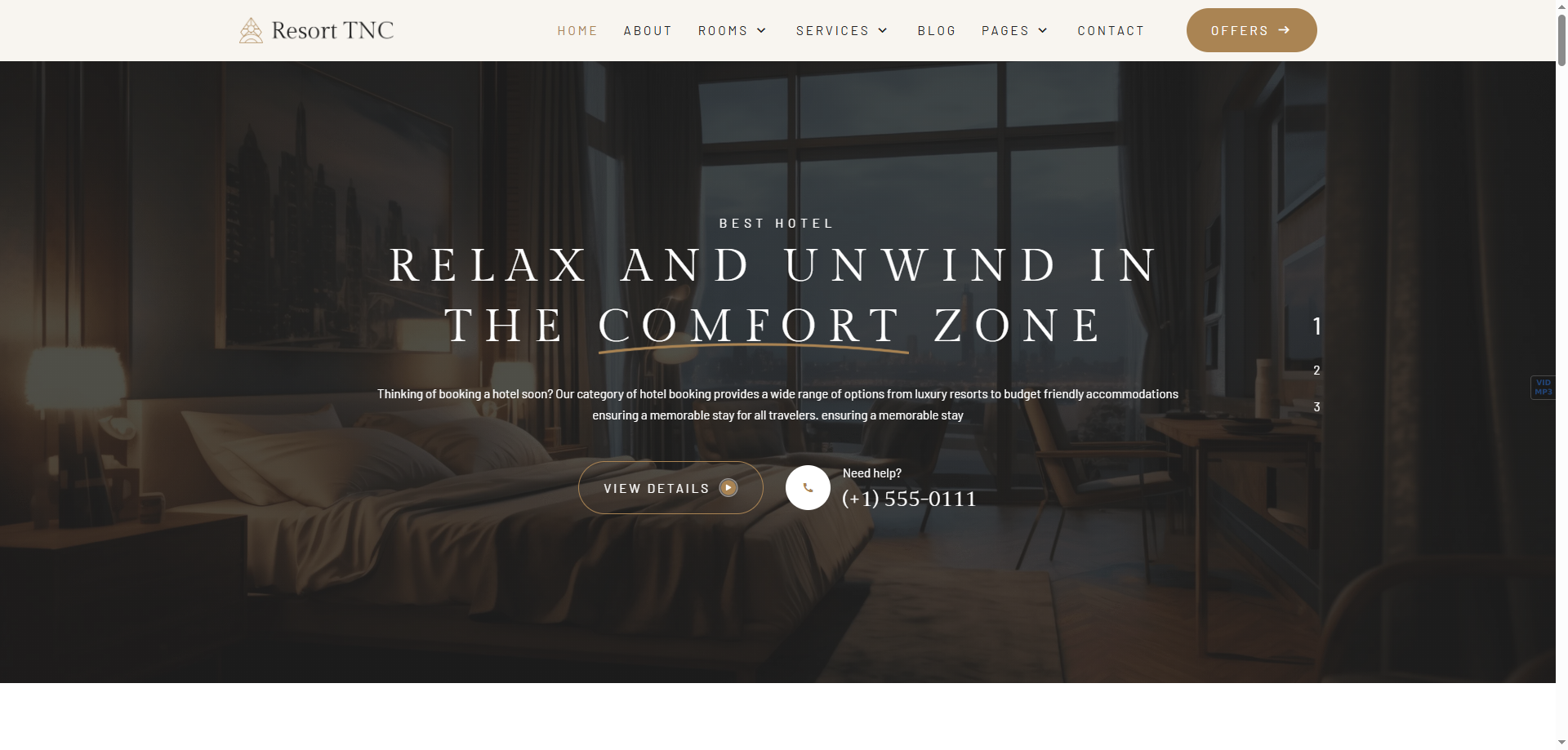 Resort TNC — Otel Webflow örneği