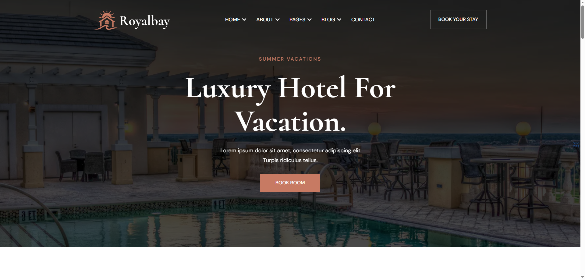 Royalbay — Otel Webflow örneği