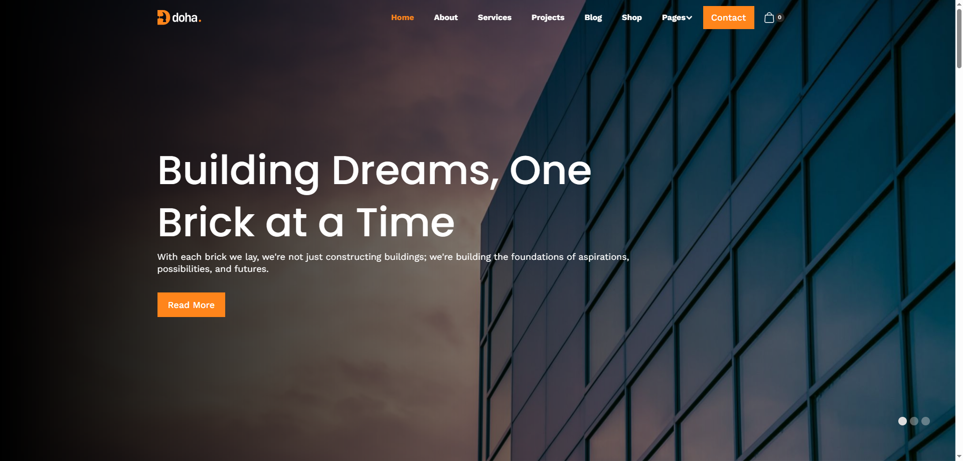 Doha — İnşaat Webflow örneği