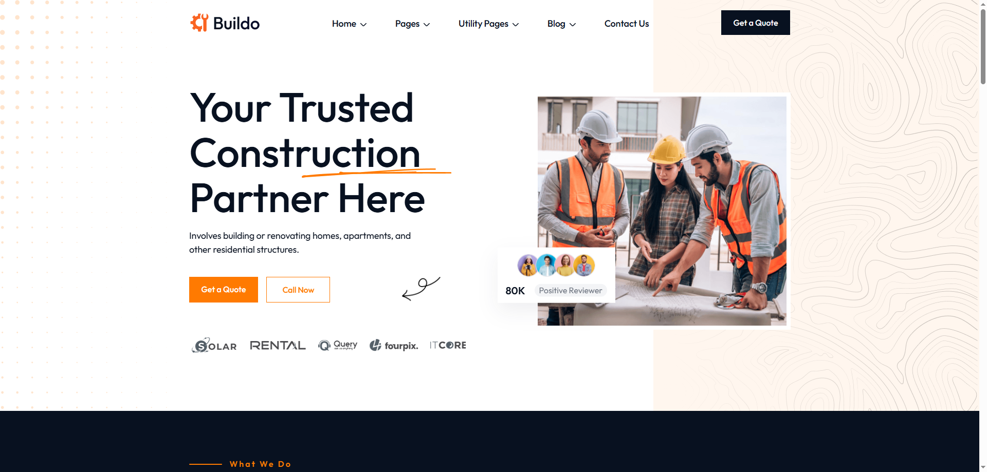 Buildo — İnşaat Webflow örneği