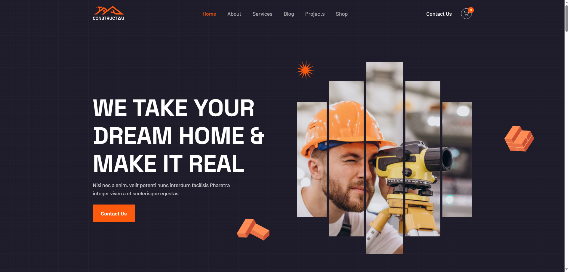 Constructzai — İnşaat Webflow örneği