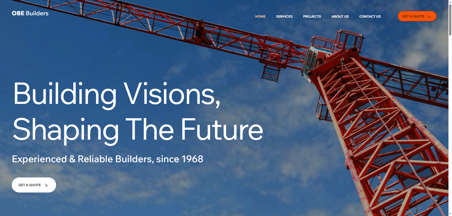 OBE Builders — İnşaat Web sitesi örneği
