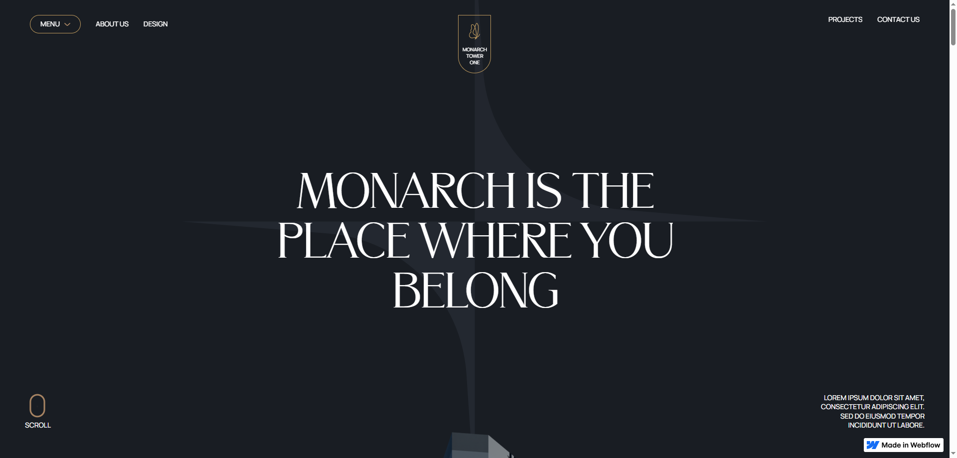 Monarch — İnşaat Webflow örneği