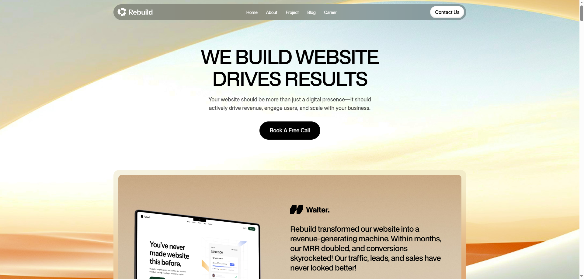 RebuildX — Ajans Webflow örneği