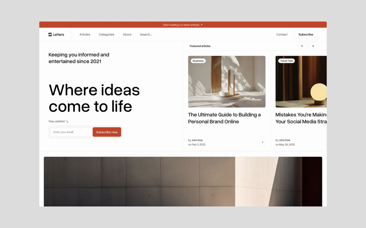 Letters — Blog Webflow örneği