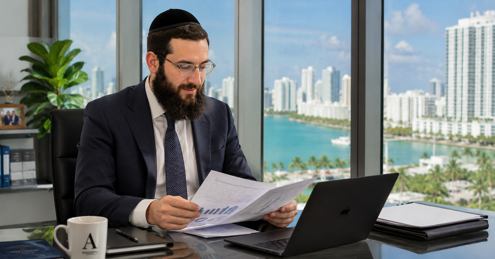 Orthodox Jewish man in a professional setting in South Florida