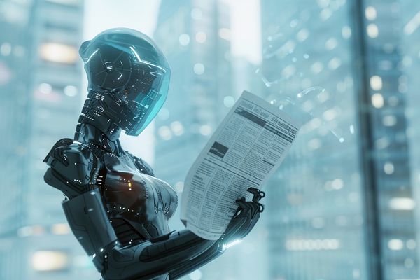 AI robots analyzing digital data streams with futuristic interface – representing top artificial intelligence tools and innovations to know in 2025.