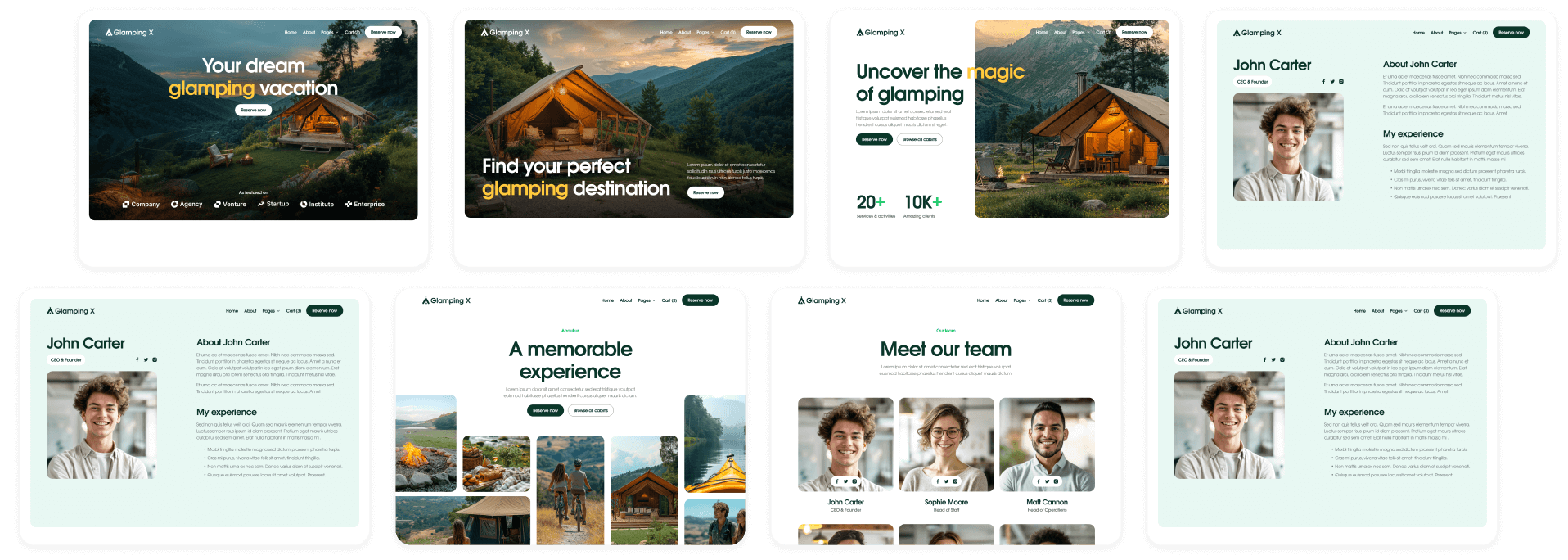 Glamping X Brix Buy Now On Webflow Glamping Webflow Template