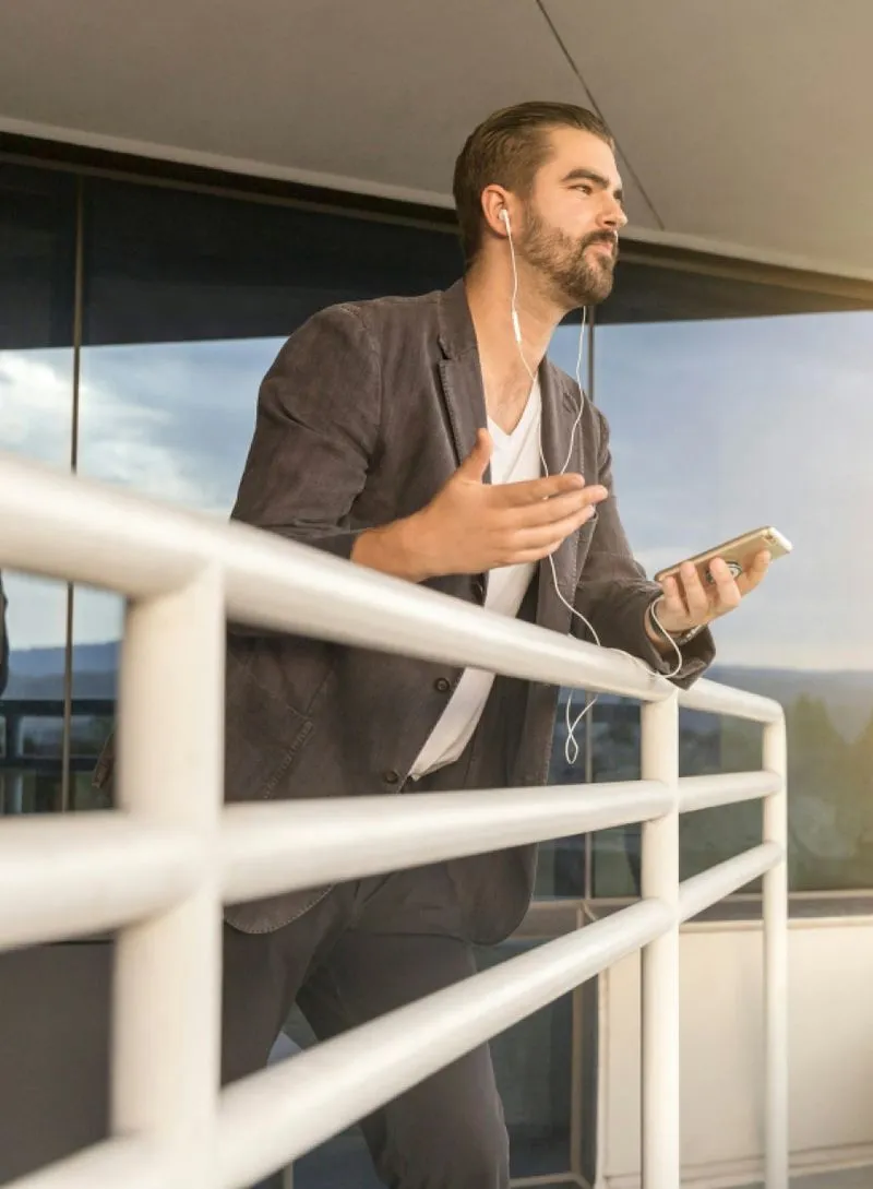 A man is talking on a phone