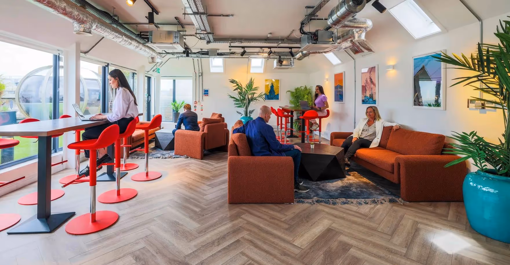 Busy breakout space in Dublin office